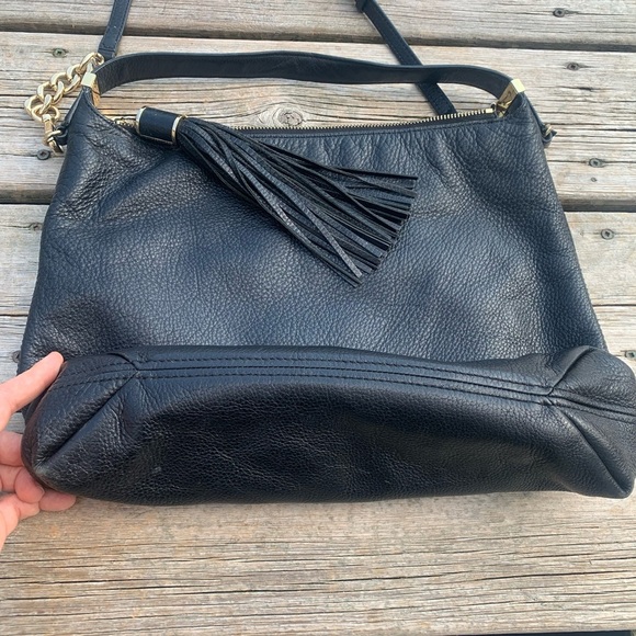 Michael Kors Black Leather Hobo Bag with Tassel (not authentic) - Picture 2 of 14